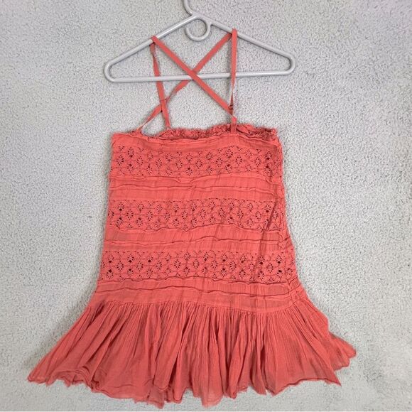 FREE PEOPLE WOMENS TUNIC RED LINED SIZE S P - Picture 2 of 9